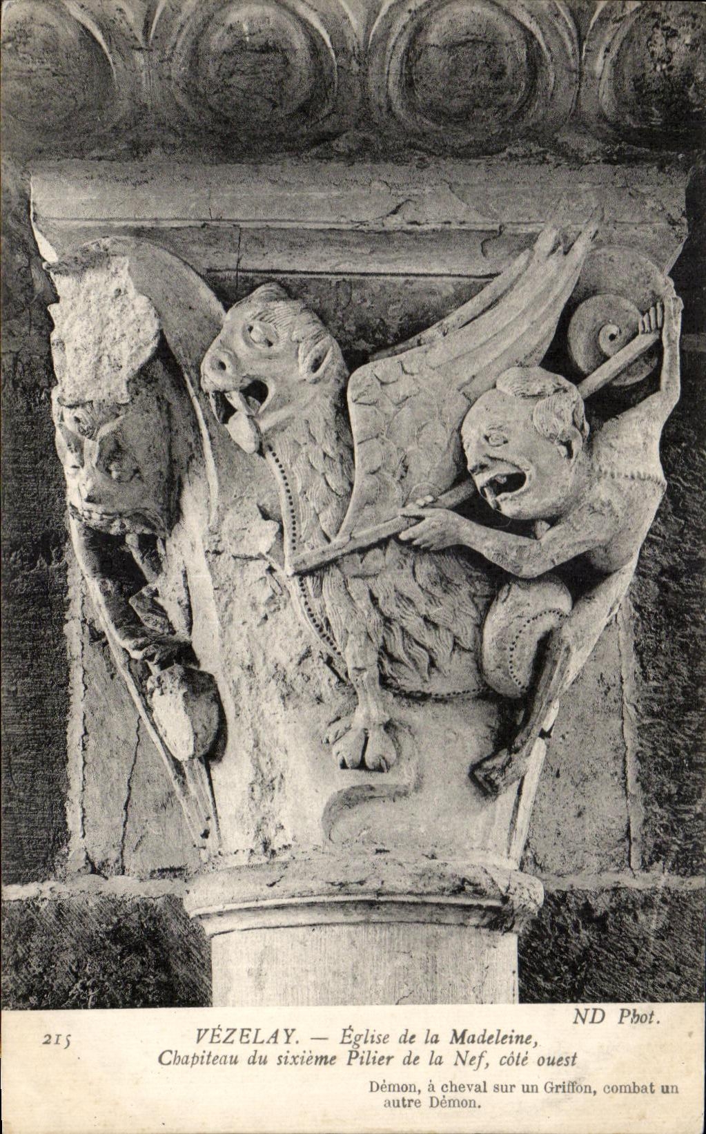 CPA Vezelay Church of Madeileine Capital of the sixth Pillar of Bef