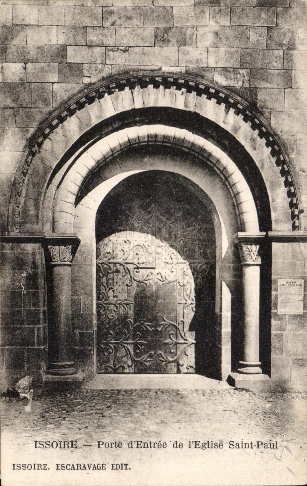 CPA Issoire Main door Of the Saint Paul Church