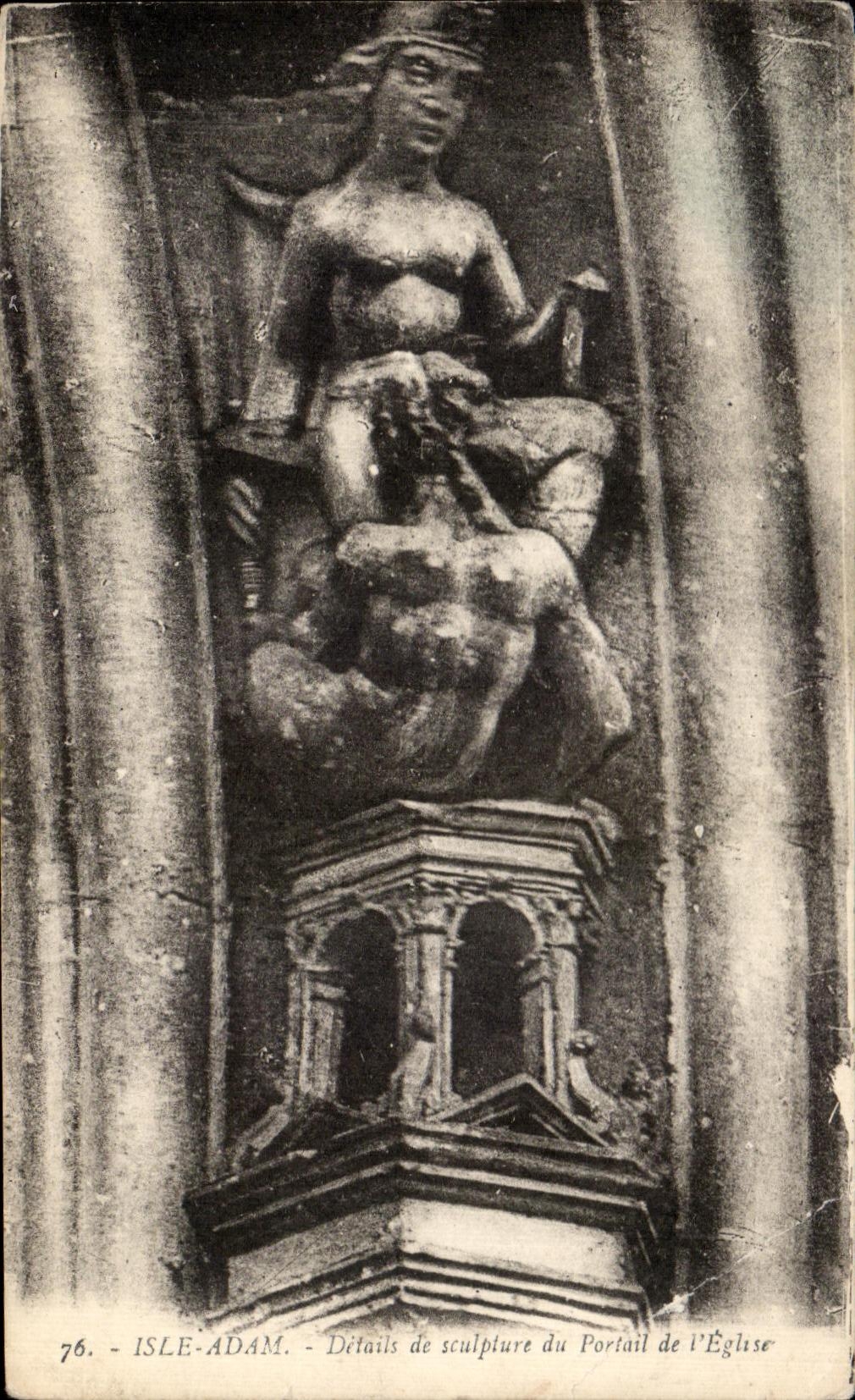 Detalles de Adan de la isla de CPA de la escultura de la puerta de la iglesia