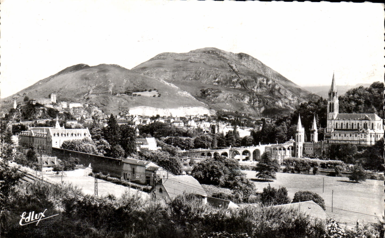 CPA Lourdes the Basilica And the Castle Fort