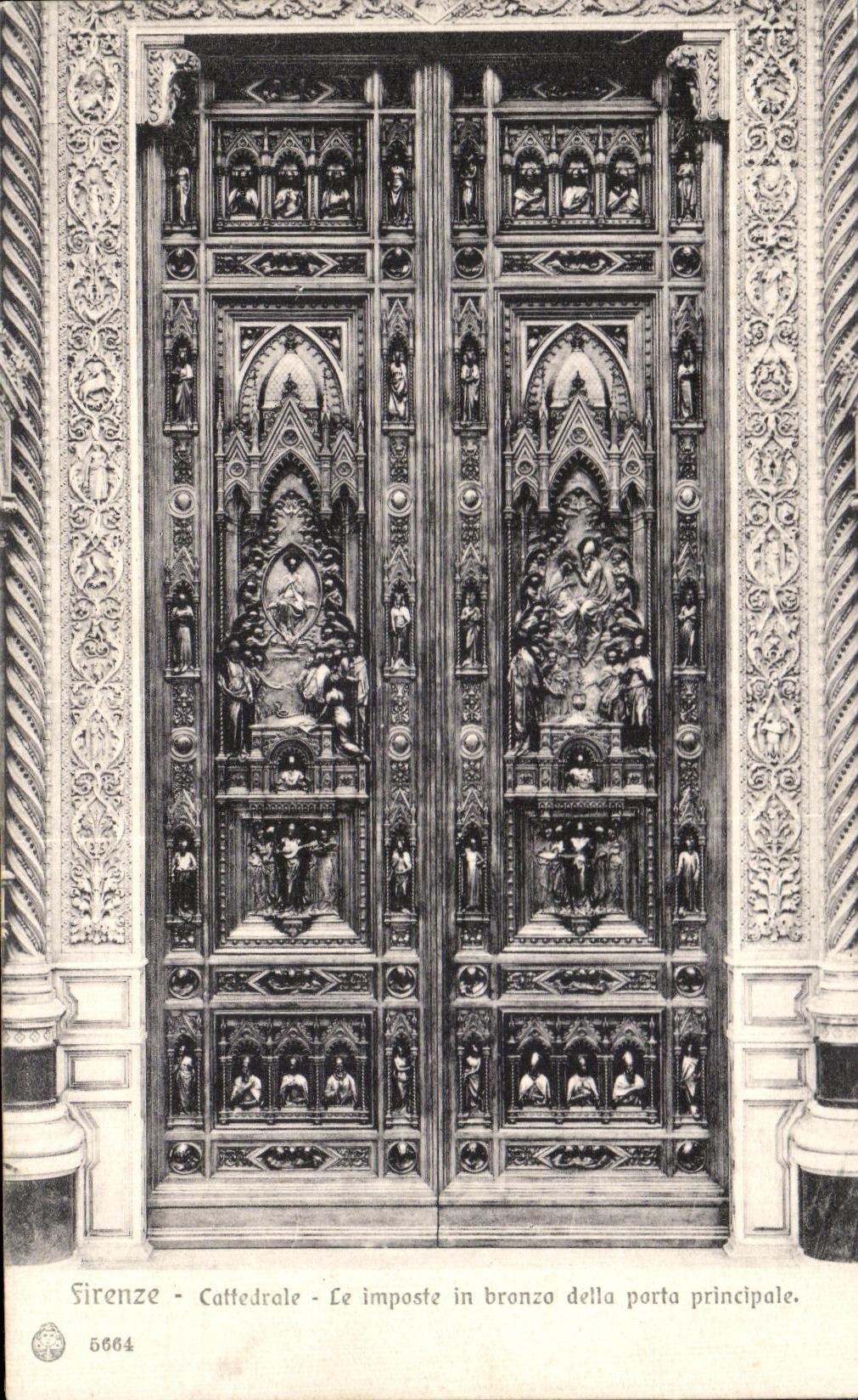 CPA Firenze Cattedrale el travesano en bronzo