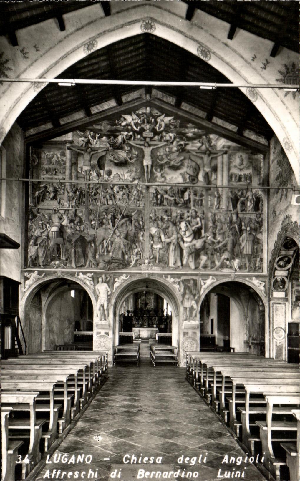 CPA Lugano Chiesa degli Angioli Affreschi di Bernardino Luini