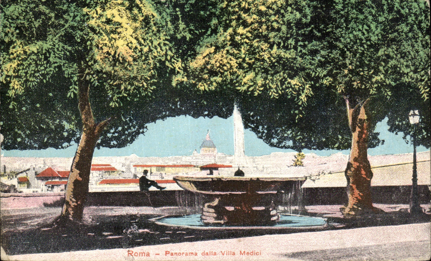 Panorama de CPA Roma mas alla del chalet de Medici