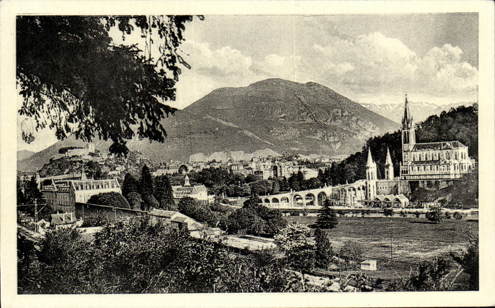 CPA Lourdes the Basilica and the Peak of Jer