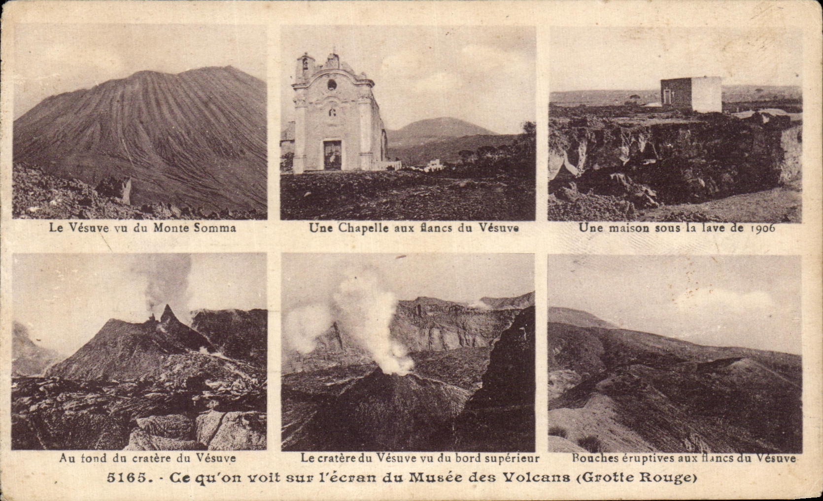 Este quon de CPA considera en la pantalla del museo de la cueva roja Vesuvio de los volcanes