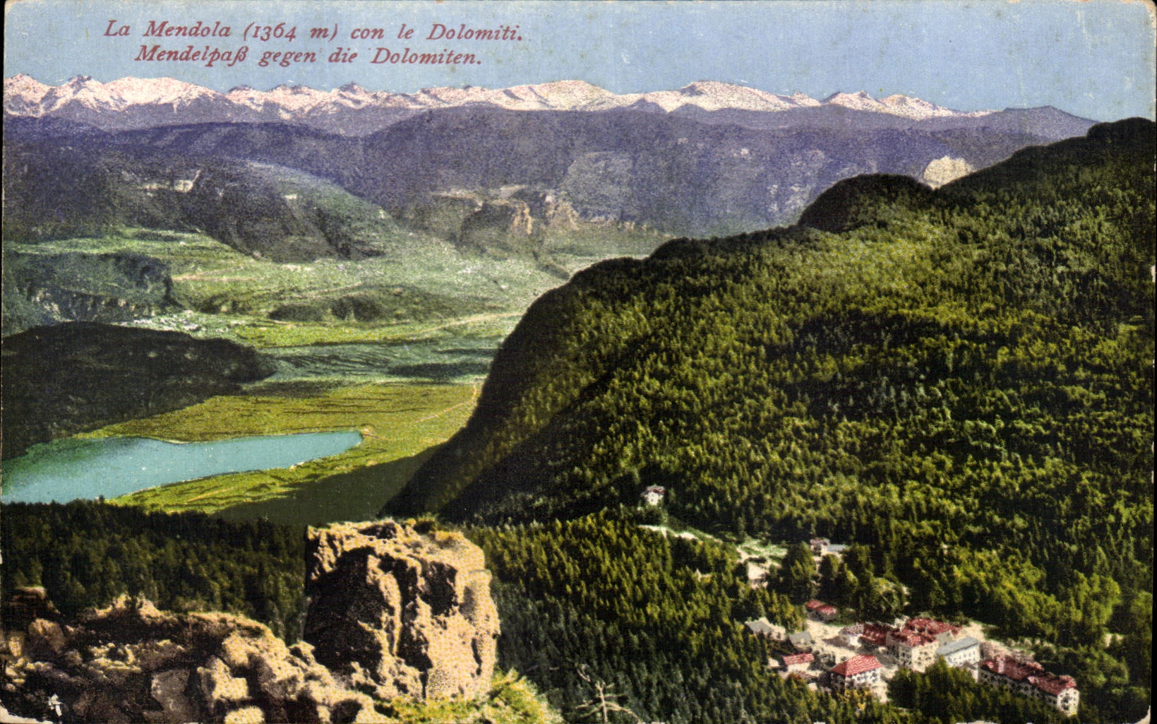 CPA Le Mendola Con Le Dolomiti Mendelpab gegen die Dolomiten