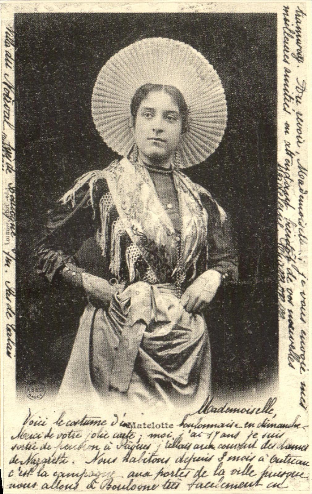 REPRO Boulogne sur Mer Matelote Folklore Costume Coiffe
