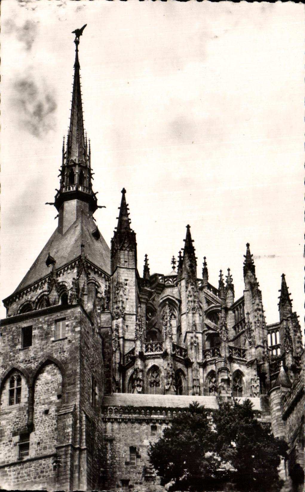 CPA the Mount St Michel the Abbey church Arrow and pinnacles
