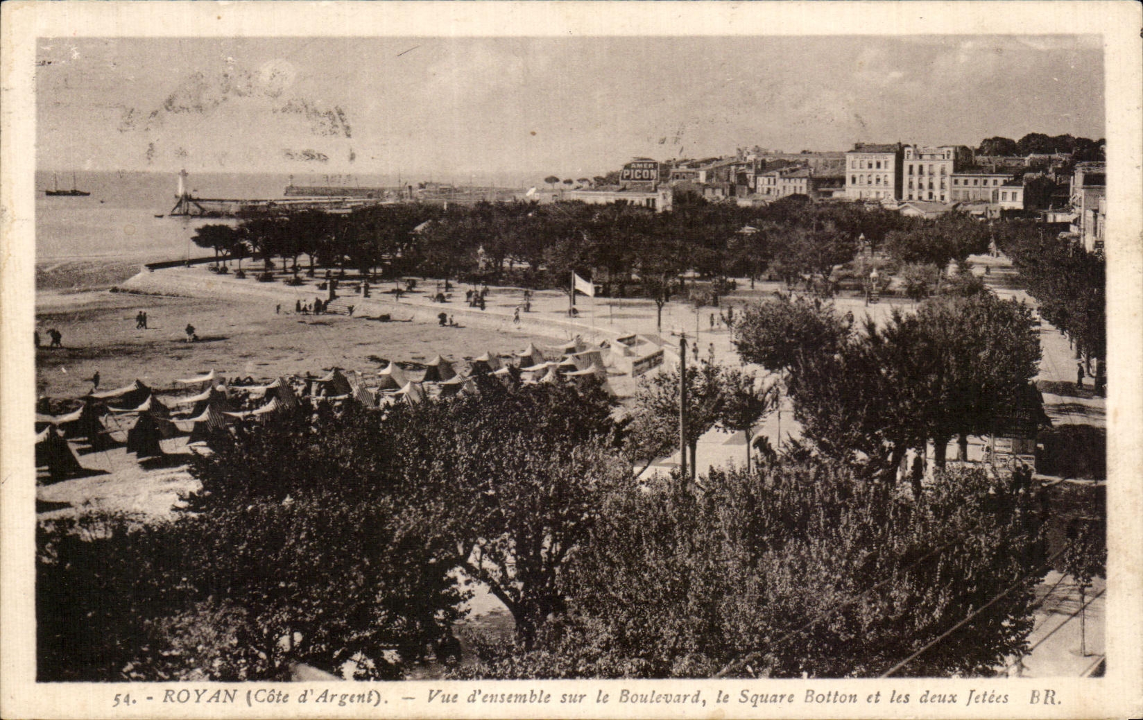 Cuadro total de CPA Royan en el bulevar el jardin publico de Botton en los dos embarcaderos