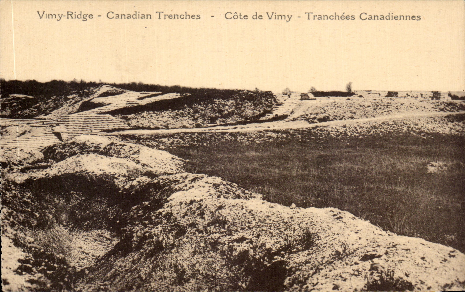 CPA Vimy Ridge Canadian Trenches Cote de