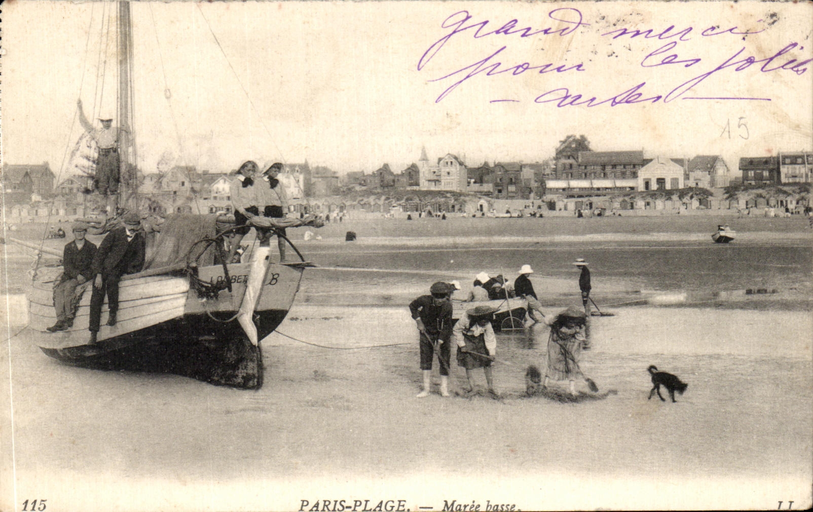 CPA Paris Plage Maree basse Enfants
