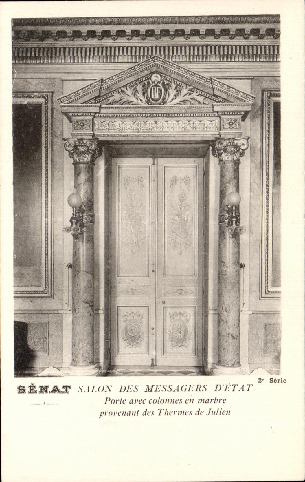 CPA Senate Living room Of the Messengers Of State Gate with marble columns prorenant of the Thermal baths of Julien