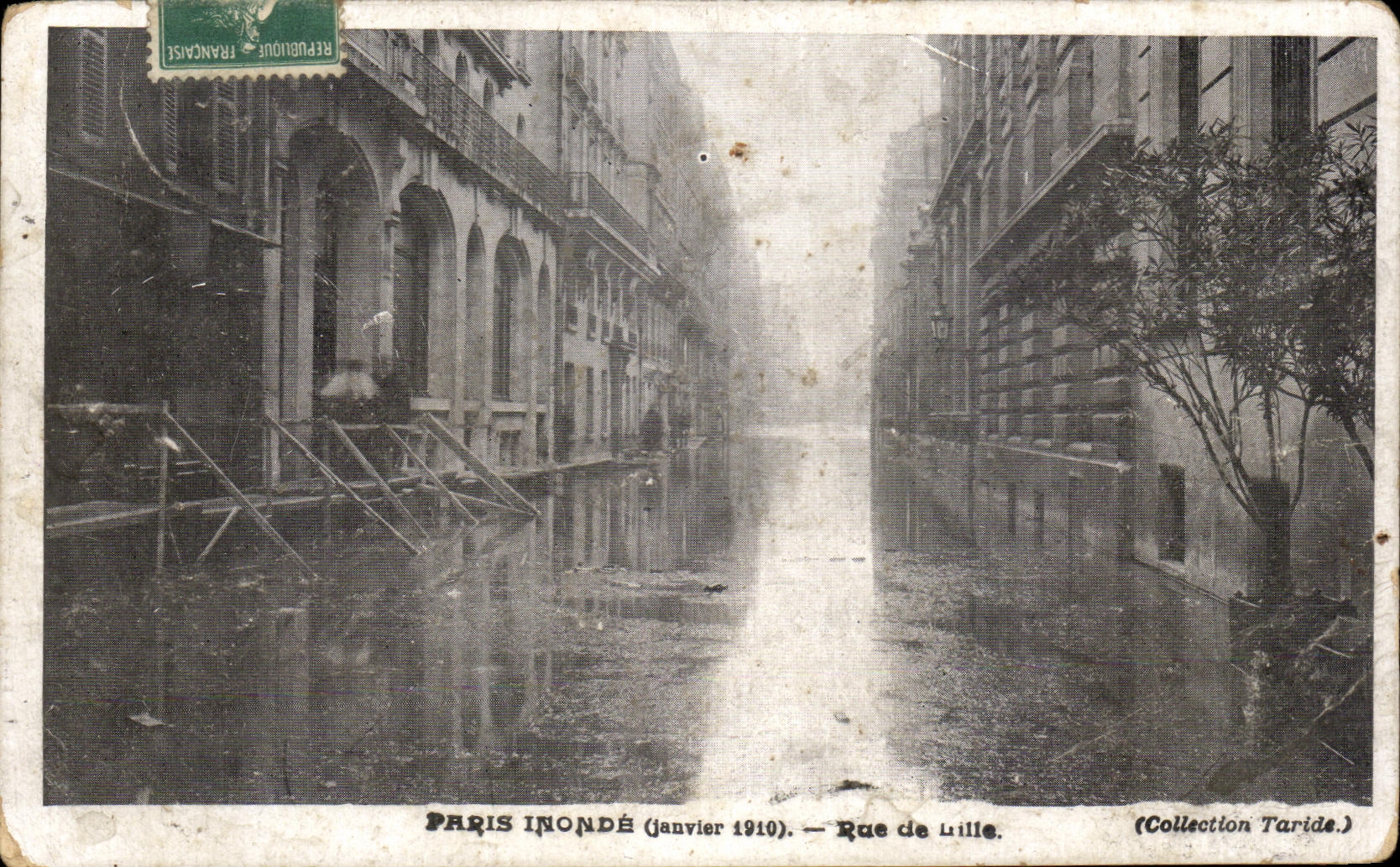 CPA Paris Inonde Rue de Lille Inondations 1910