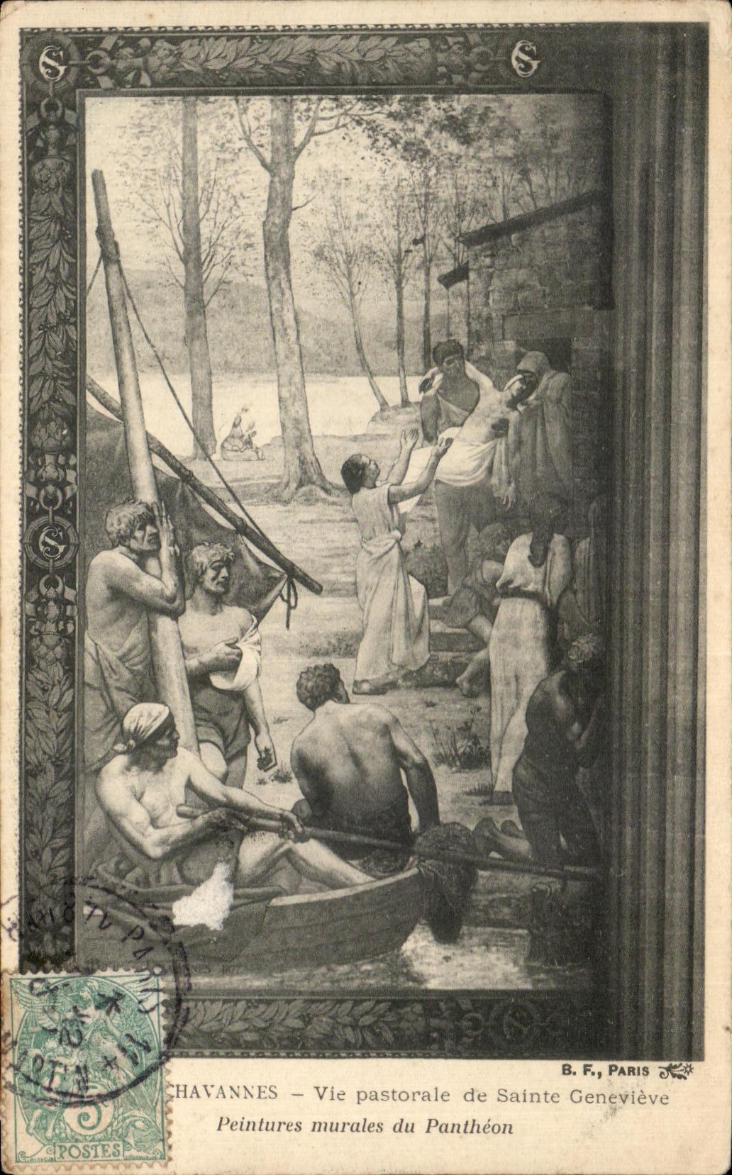 CPA Chavannes Pastorale Life of Sainte Genevieve Murals of the Pantheon Paris