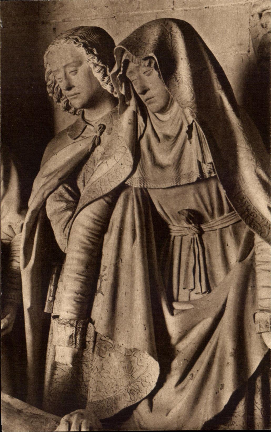 CPA the Saints De Solesmes Our Lady and Saint Jean with the tomb of Christ