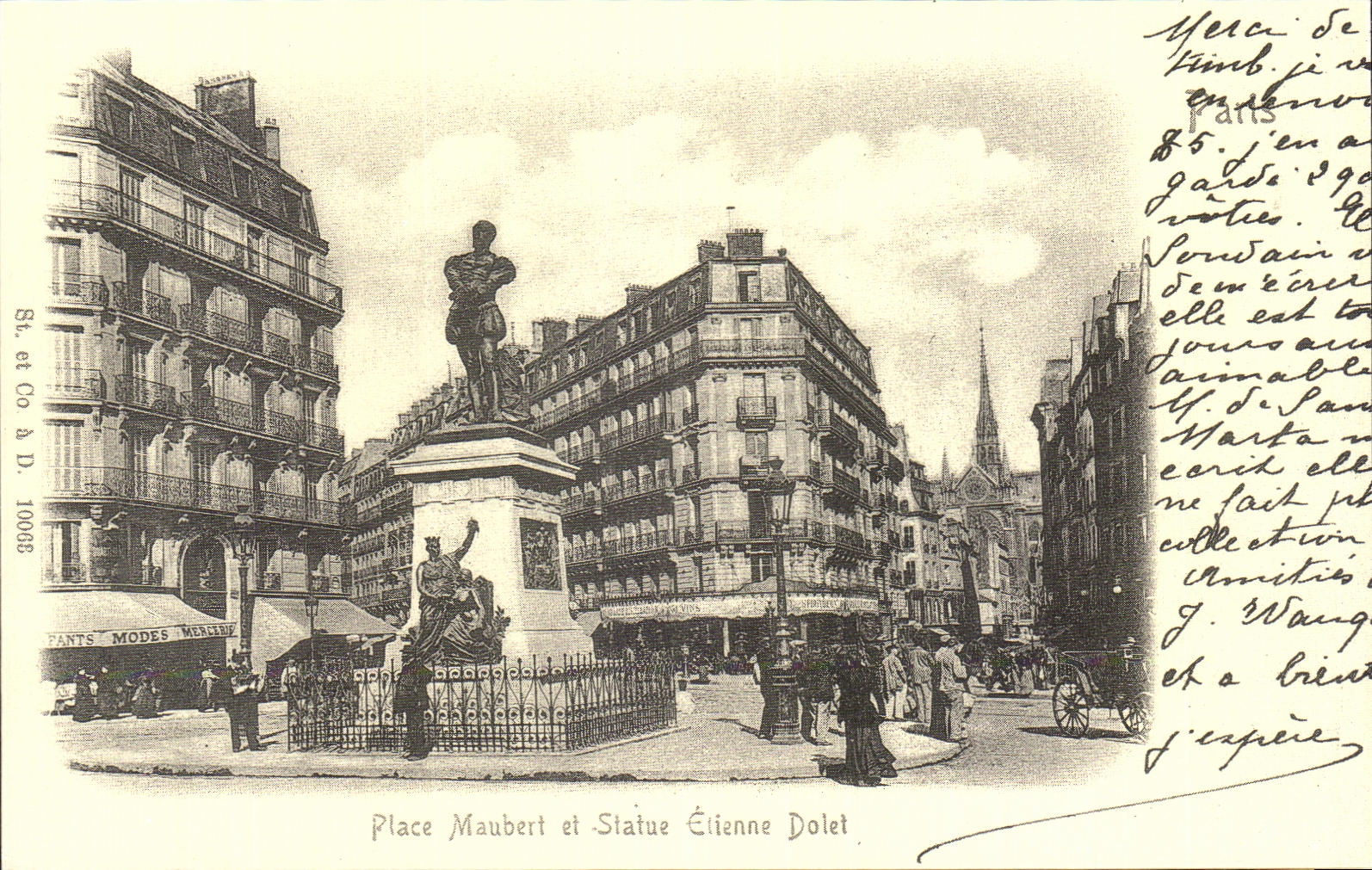REPRO Paris Places Maubert And Statue Etienne Dolet