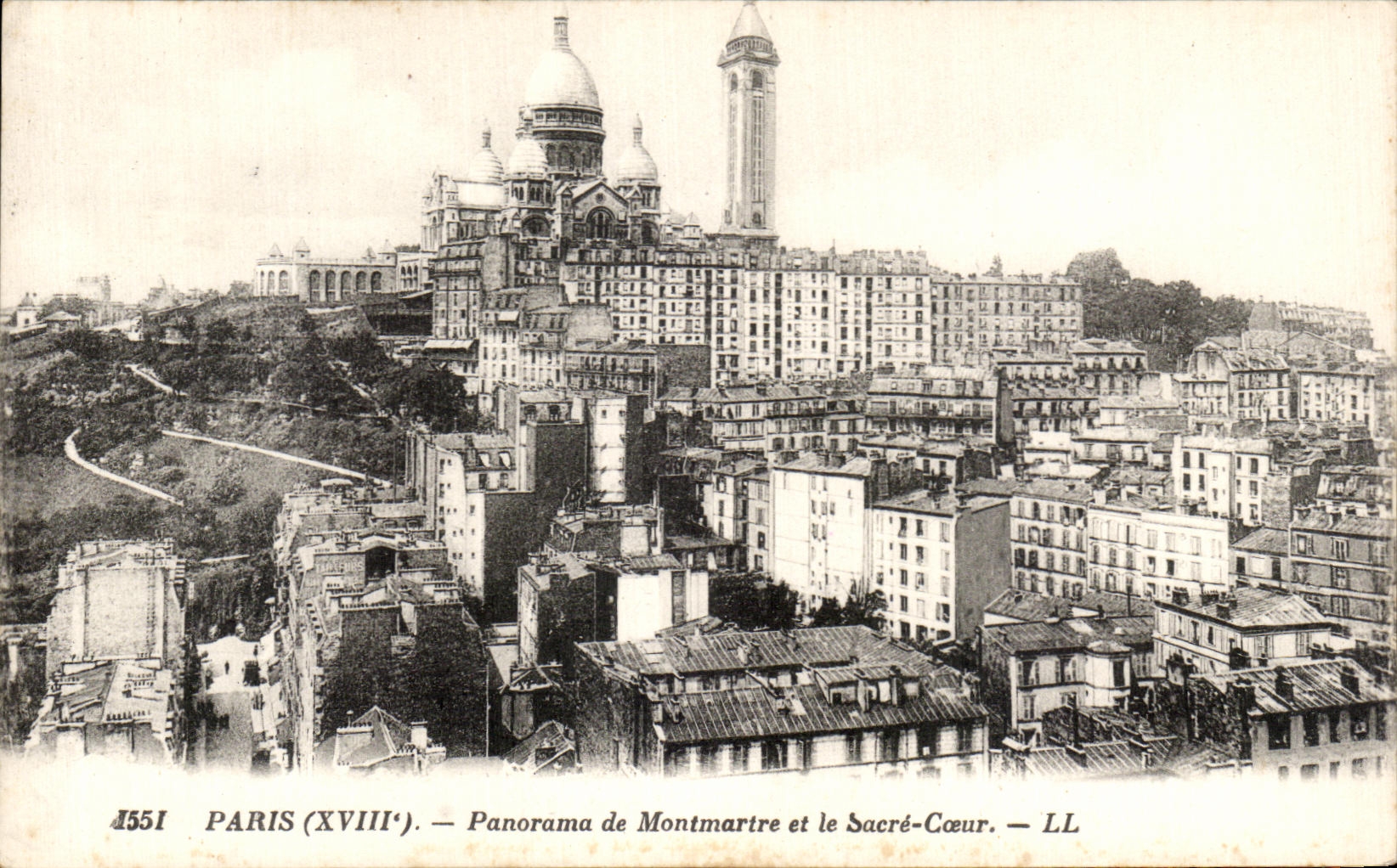 CPA Paris Panorama de Montmartre et le Sacre Coeur 