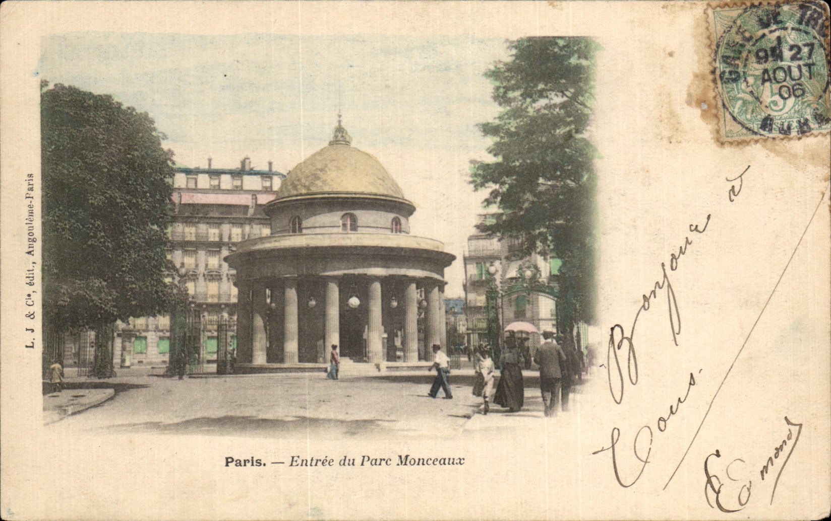 CPA Paris Entrance of the Park Heaps