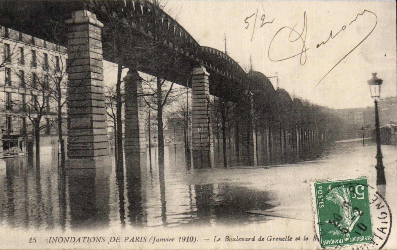 CPA Inondations De Paris Le Boulevard de Grenelle