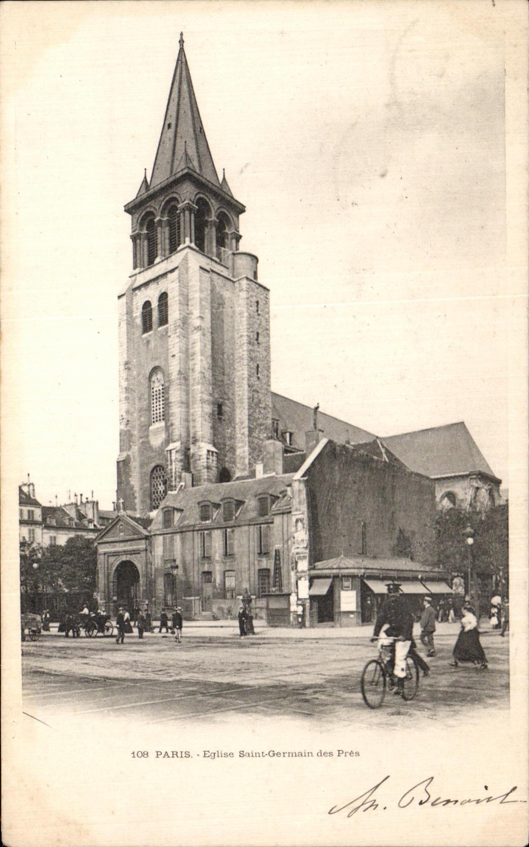CPA Paris Church Saint Germain of Close Bicycle