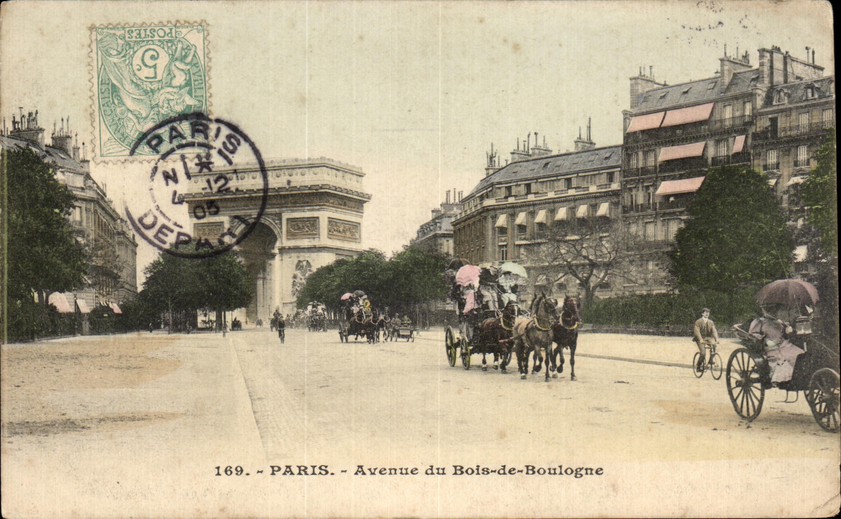 CPA Paris Avenue du Bois De Boulogne Arc de TRiomphe