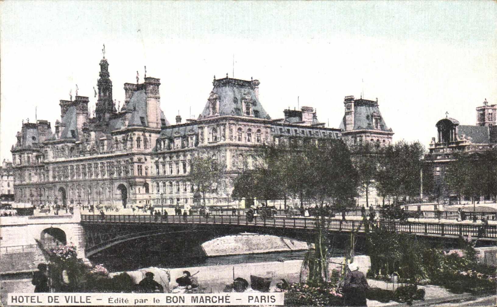 CPA Hotel De Ville Bon Marche Paris Marche aux fleurs 