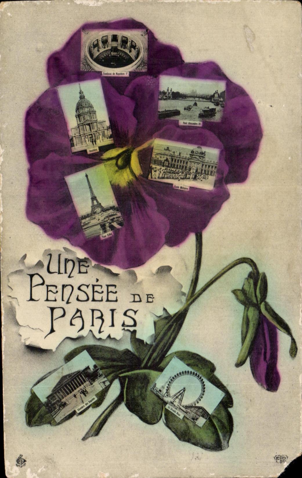 CPA a Thought of Paris Eiffel Tower