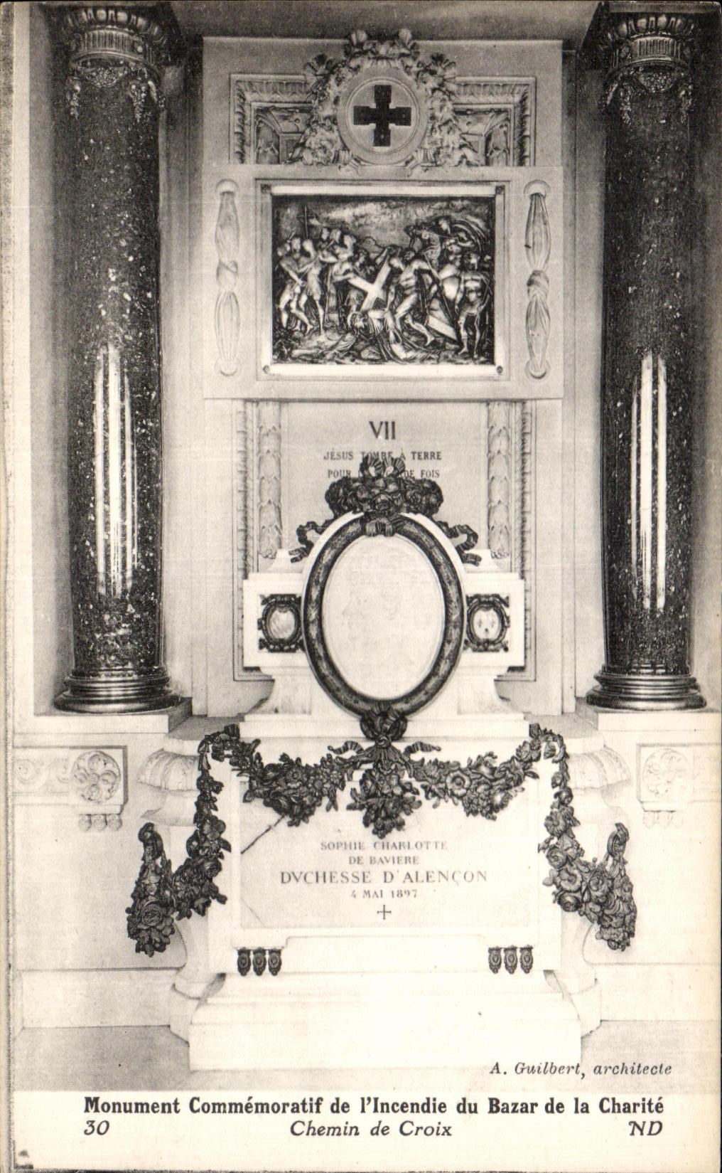 CPA Memorial of the Fire of the Bazaar of Charity Way of Cross