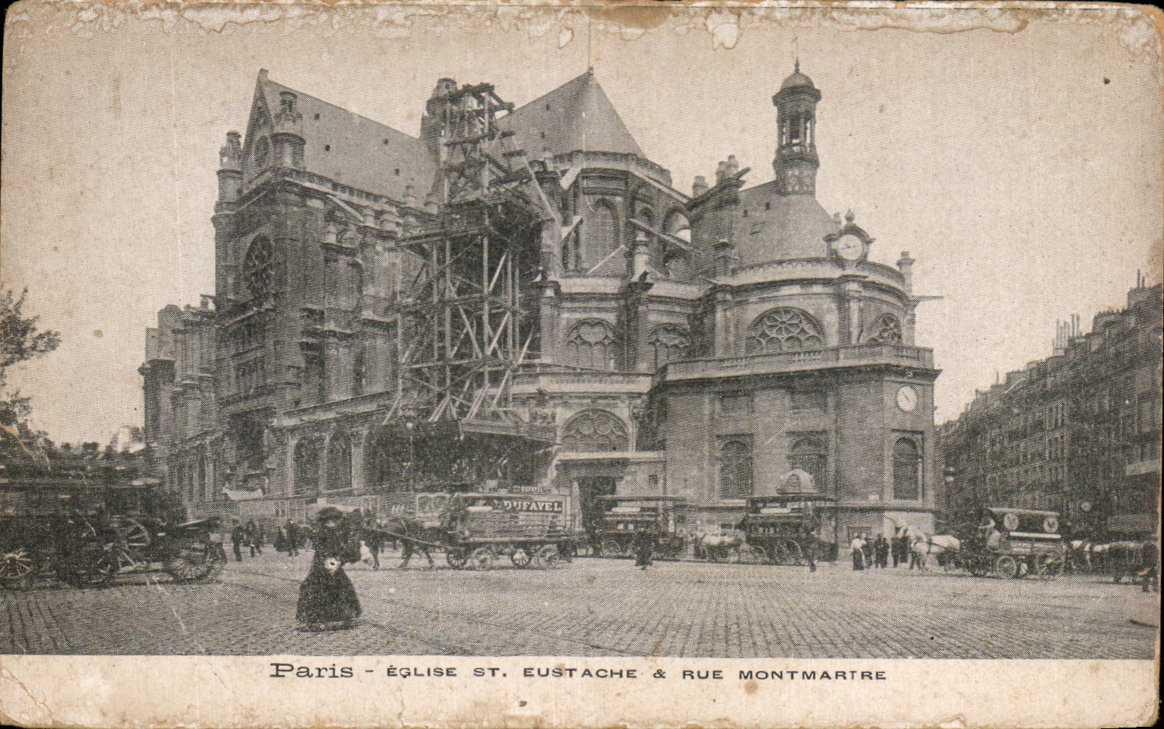 CPA Paris Eglise St Eustache Rue Montmartre