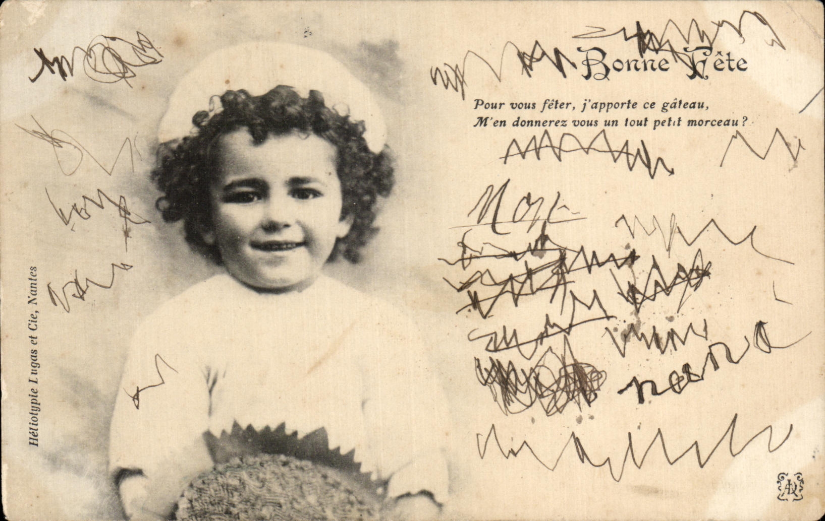 Does CPA Bonne Celebrate to celebrate you I bring this cake will give Me a whole small piece of it? Child Pastrycook