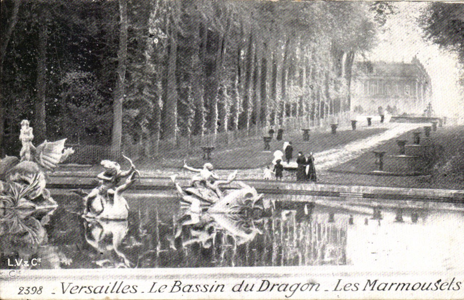 CPA Versailles the Basin of the Dragon Marmousels
