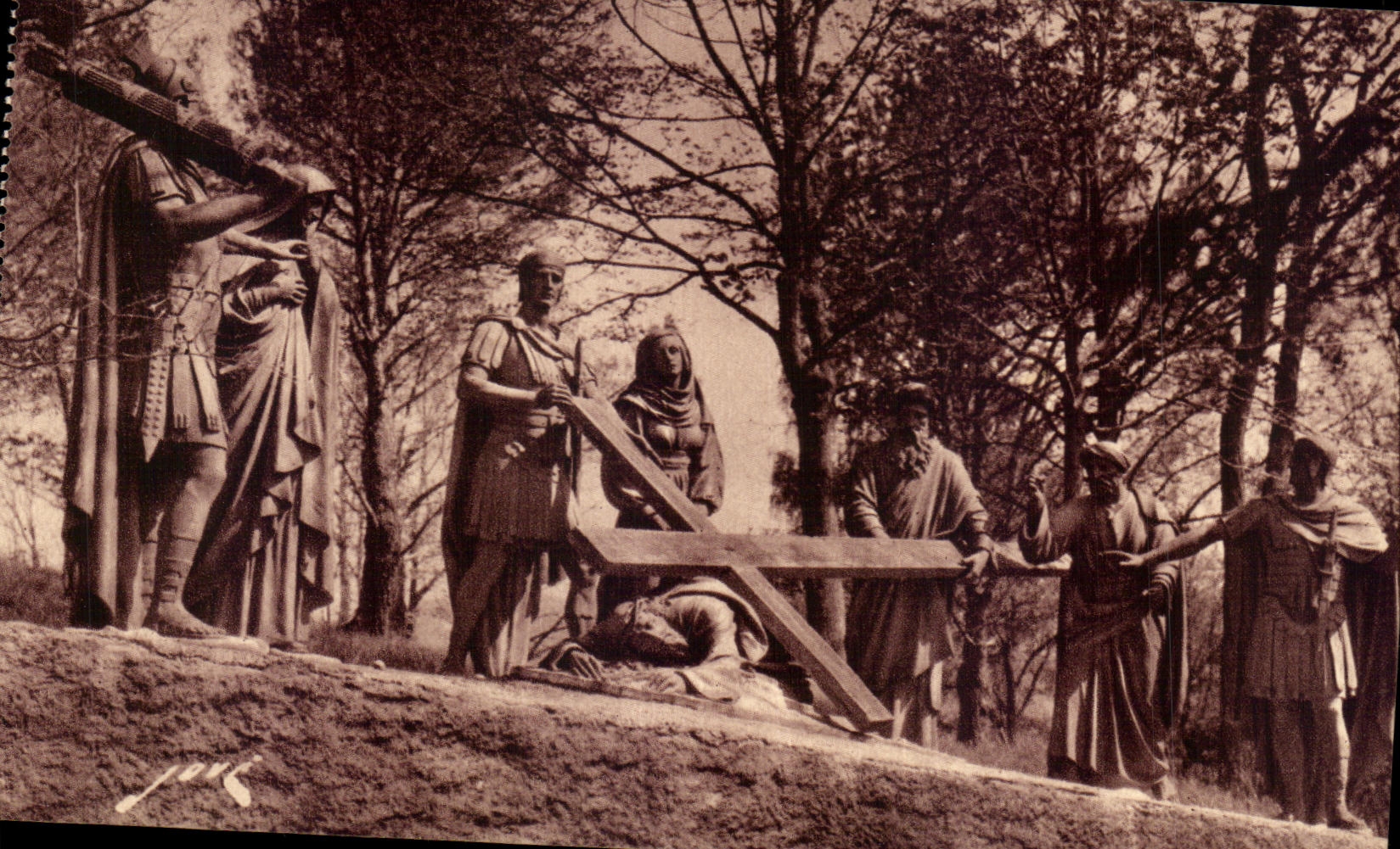 CPA Lourdes Martyrdom VIII Jesus Station Fall for the third tois