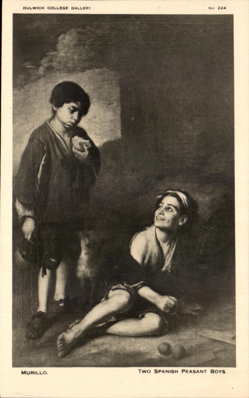 CPA Murillo Two Spanish Peasant Boys Dulwich College Gallery Enfants