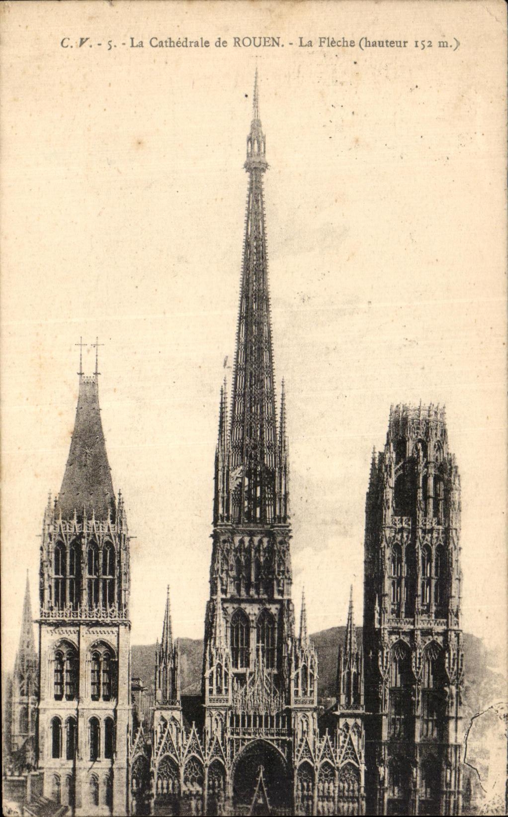 CPA the cathedral of Rouen the arrow