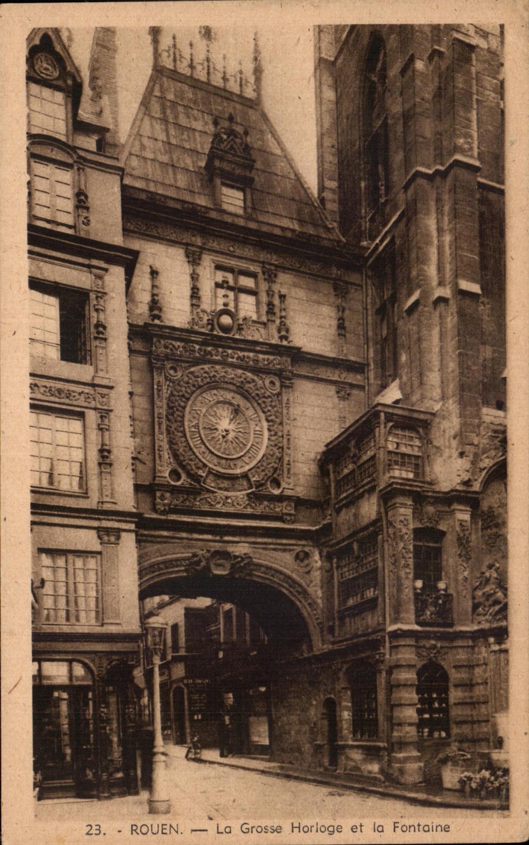 CPA Rouen the Cave Clock and the Fountain