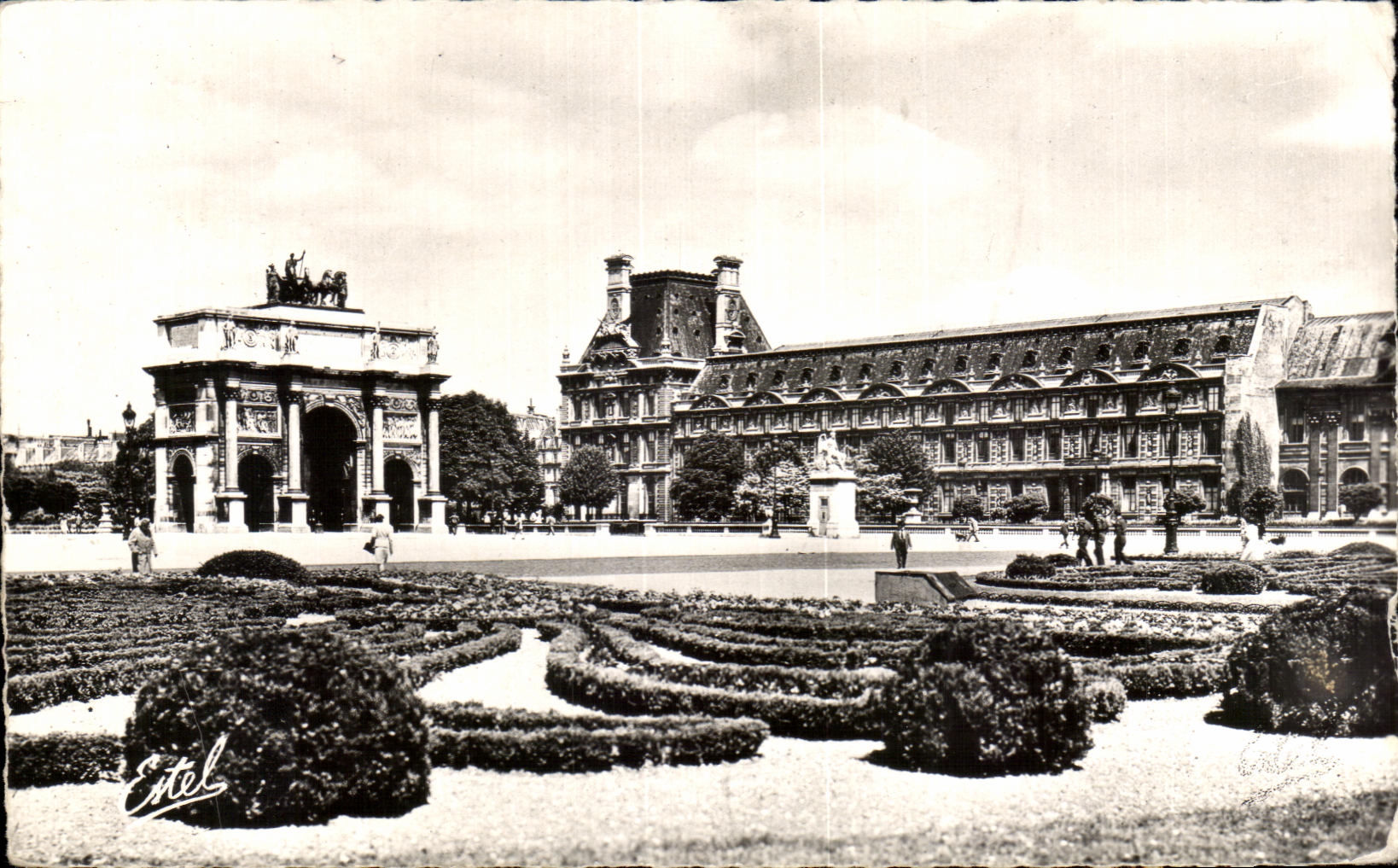 Jardines de CPA Paris de Tileries y Arc De Triomphe del carrusel