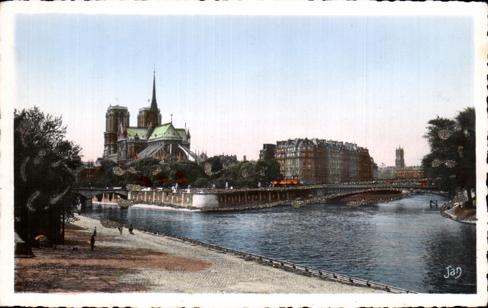 CPA Paris vista en el Seine Notre Dame