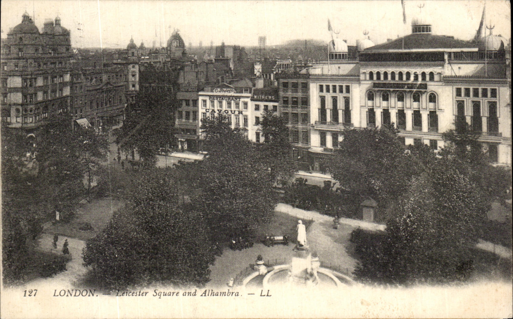 CPA London Leicester Public garden and Alhambra