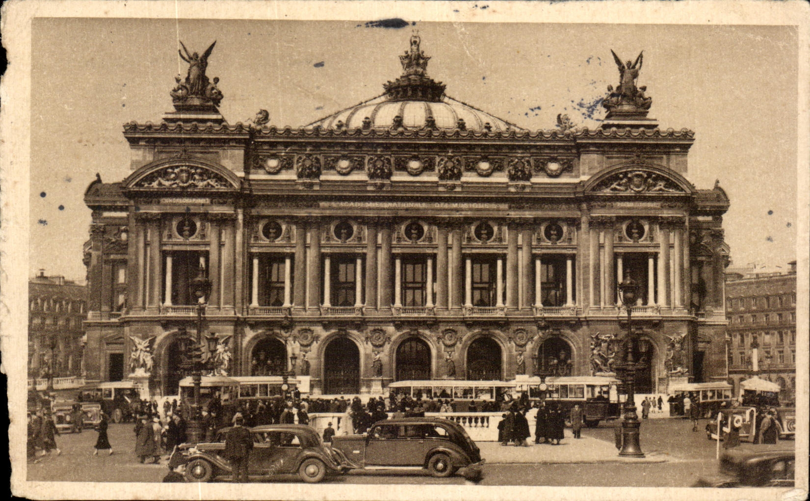 CPA Paris the Place of the Harmony While Strolling Opera