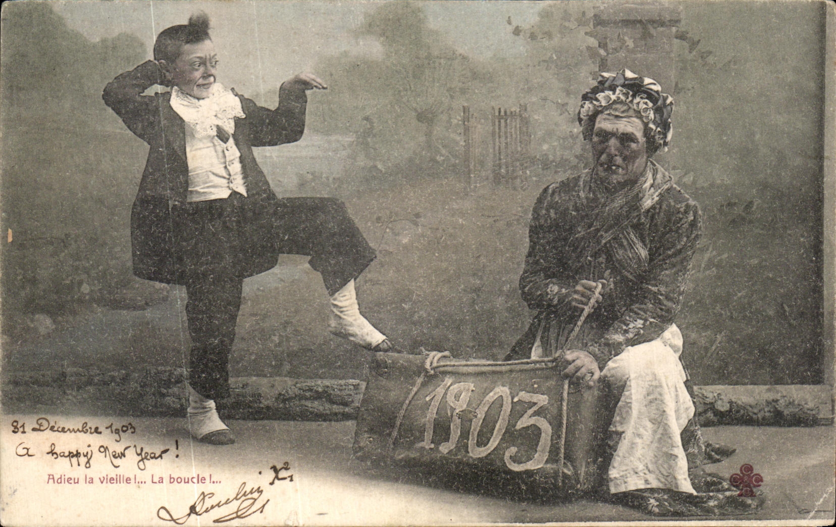 CPA Good-bye the viellie the loop 1903 Monster