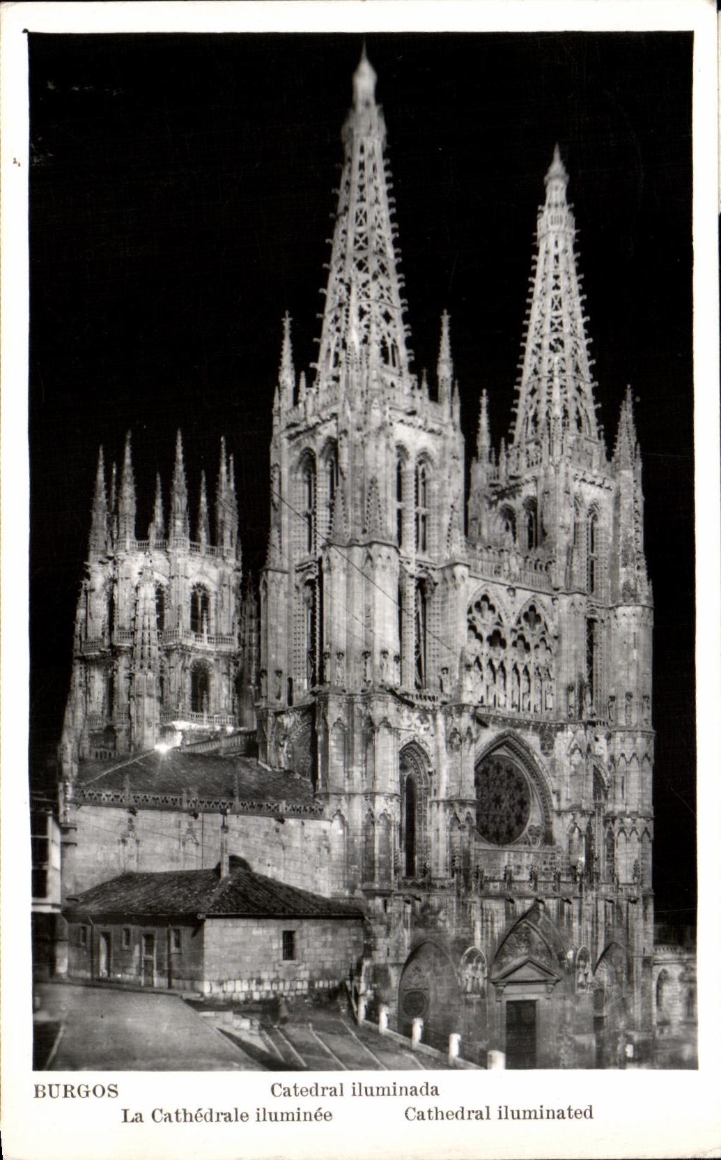 CPA Burgos Cathedral Illuminate 