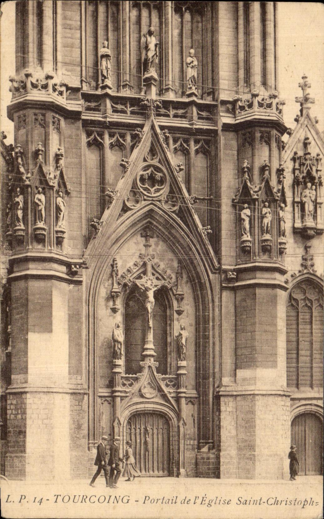 CPA Tourcoing Portail de l'Eglise Saint Christophe