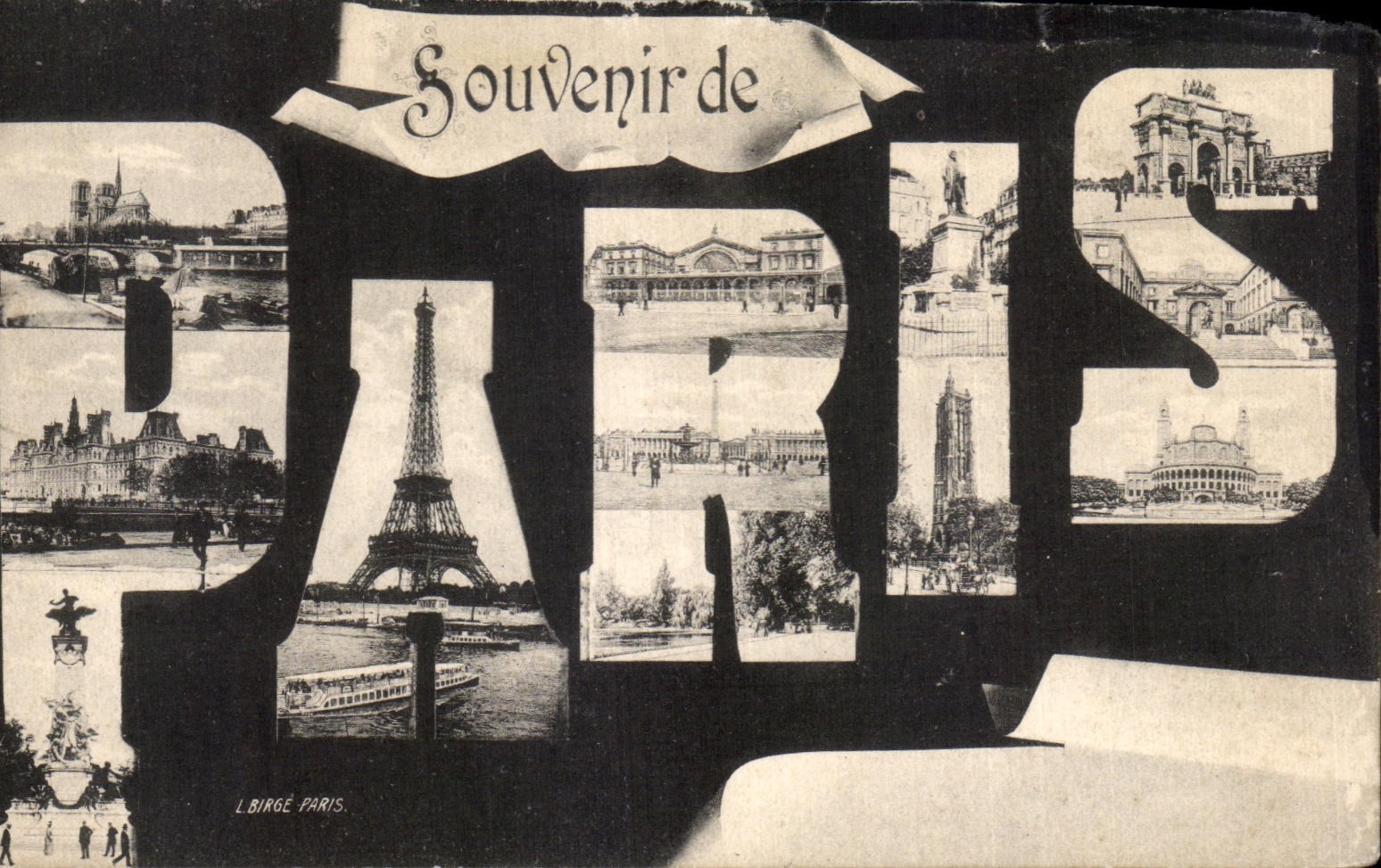 CPA Souvenir of Paris Eiffel Tower Our Trocadero Lady