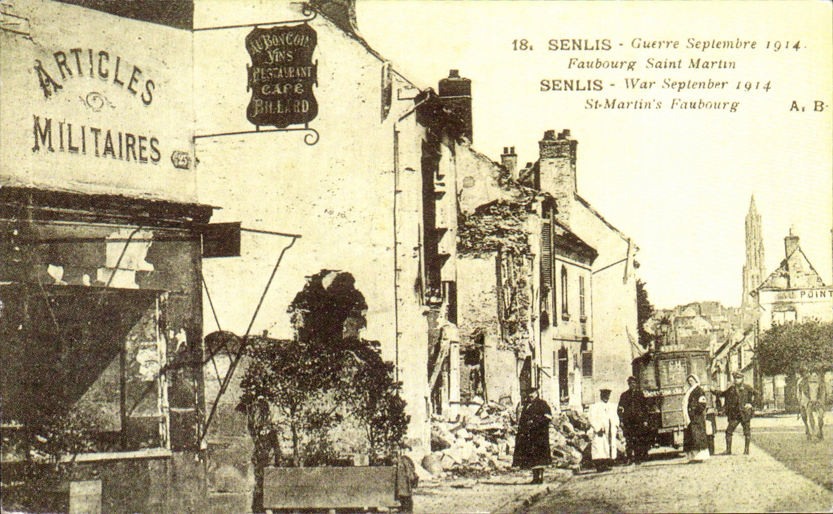 REPRO Senlis War September 1914 Suburb Saint Martin