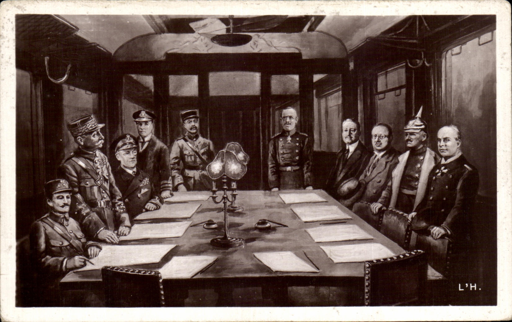 CPA Signature of the Armistice Compiegne Militaria