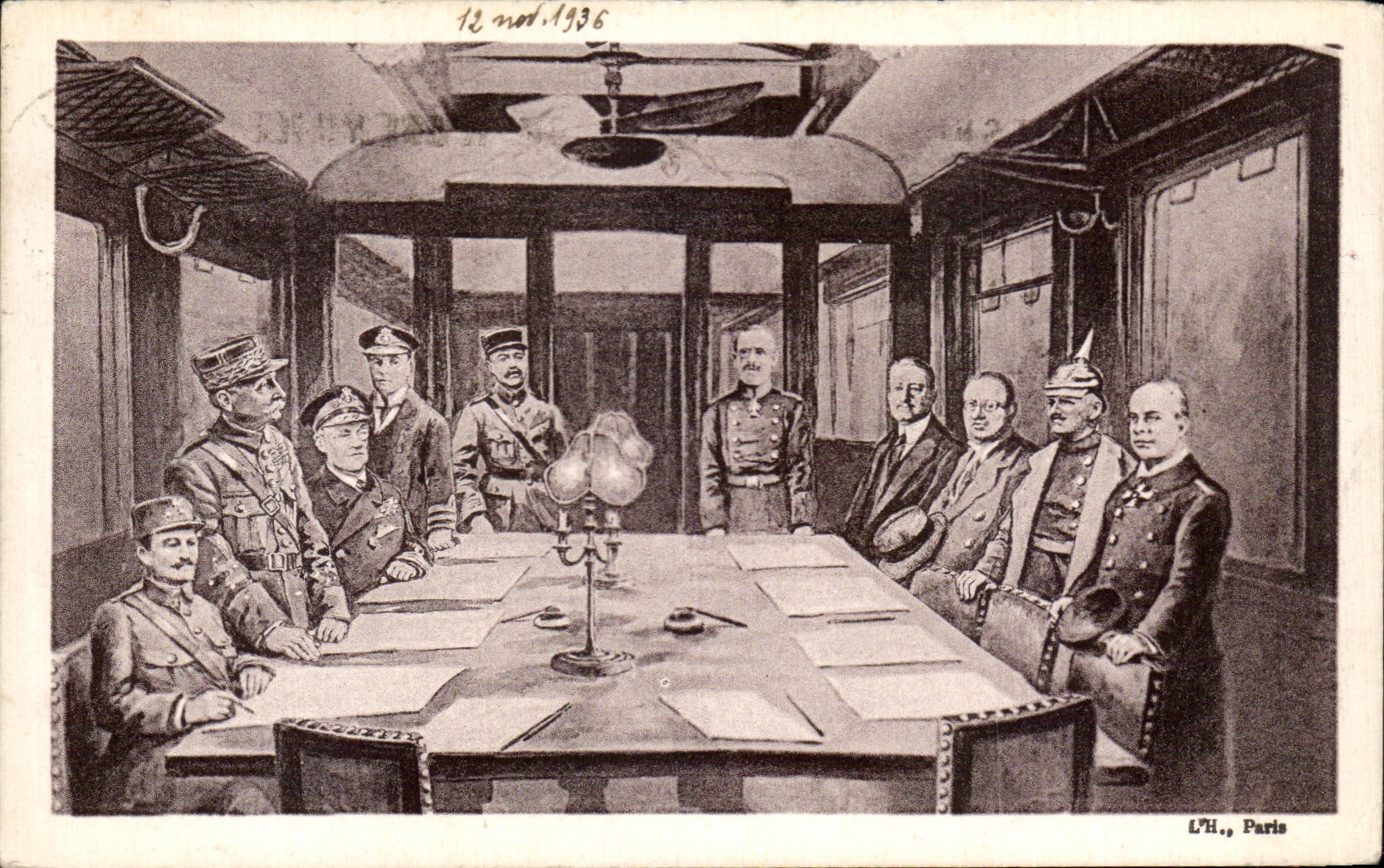 CPA Compiegne Signature of the armistice 1918 Militaria