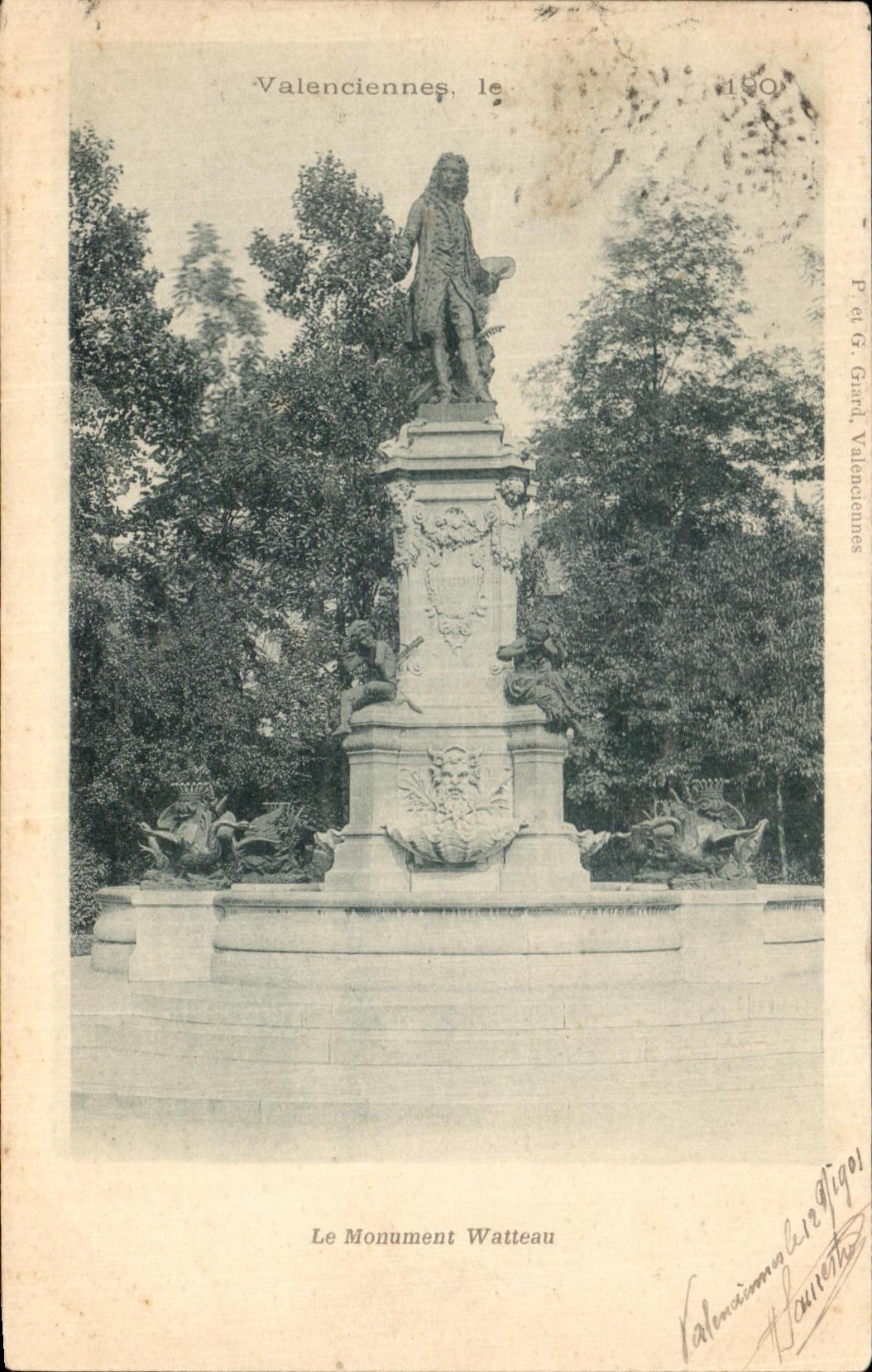CPA Valenceiennes the Watteau Monument