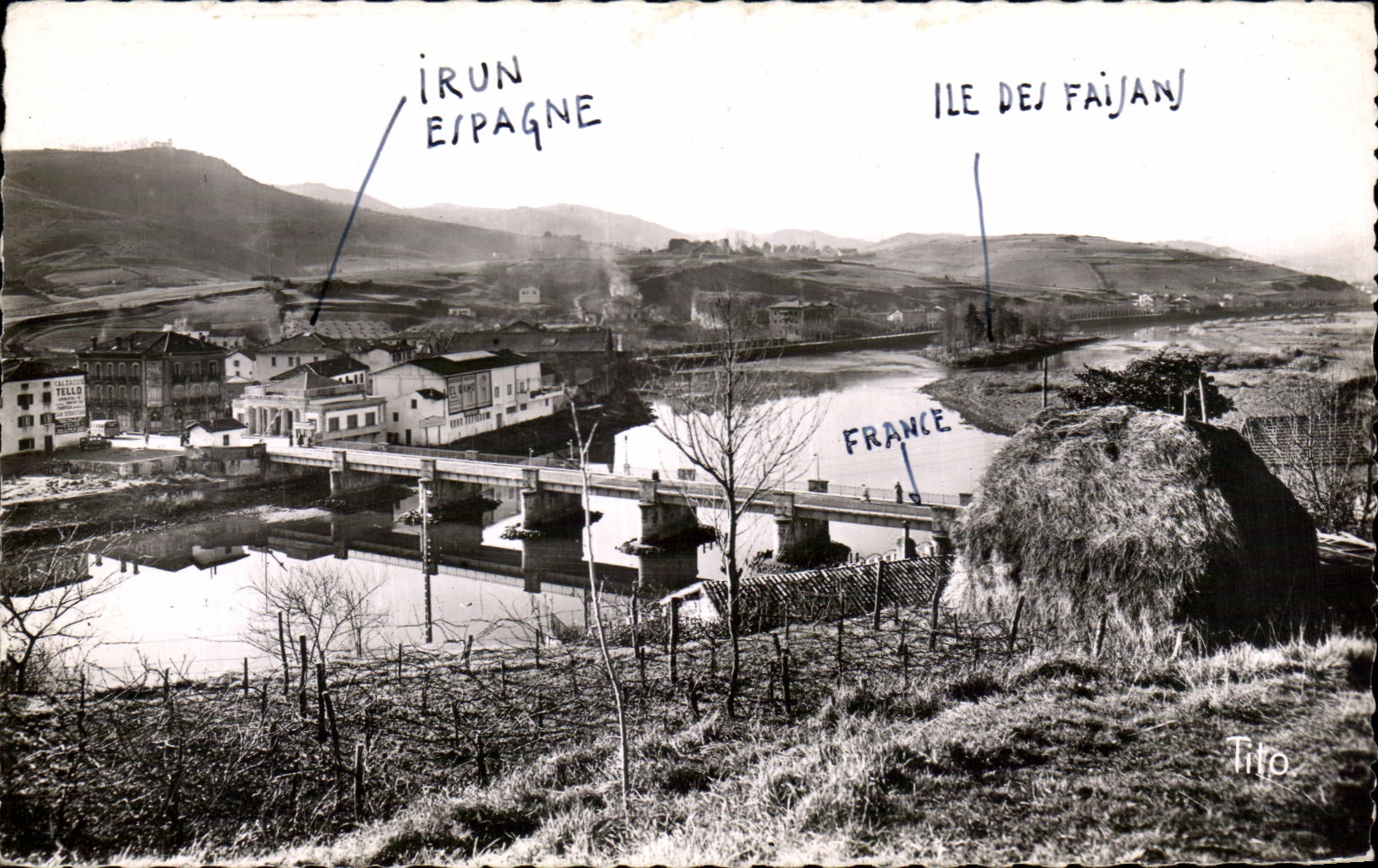 CPA Behobie Internatonal Bridge Bidassoa of the Pheasants Irun Spain