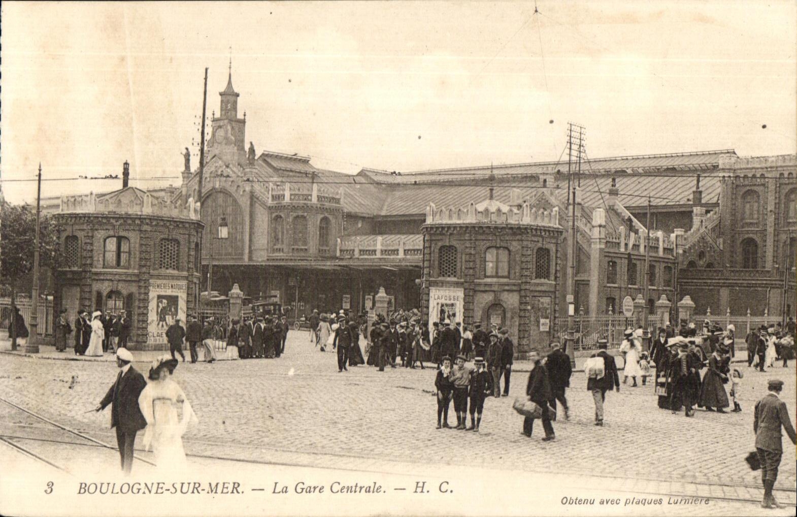 CPA Boulogne on Sea Train station Central H C