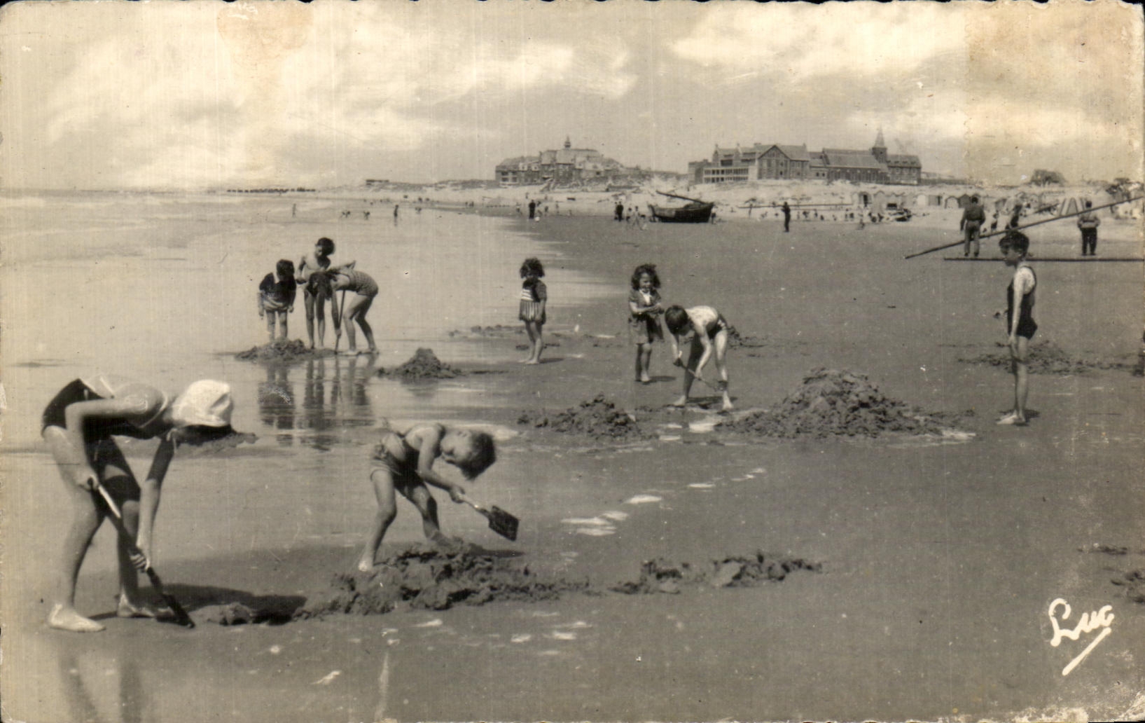CPA Berck Plage A Maree Descendante Enfants